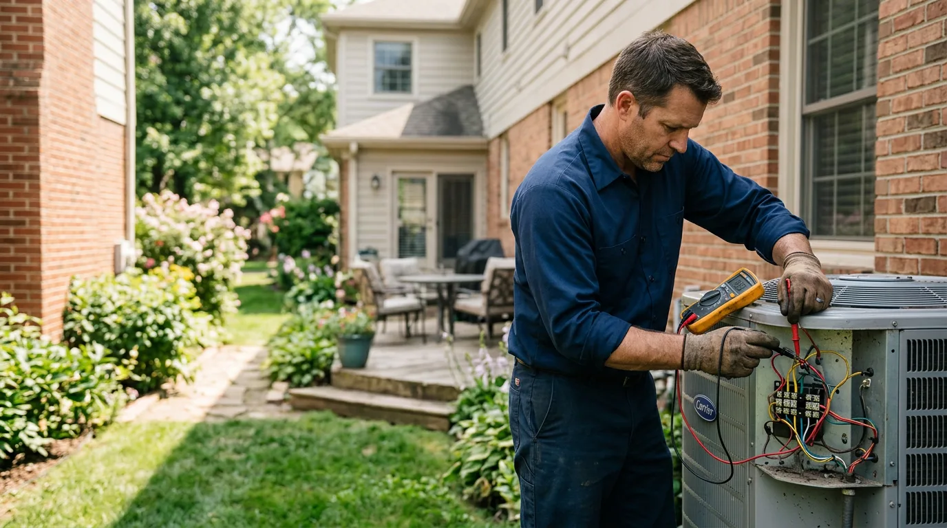 HVAC technician working near Stuart, OK